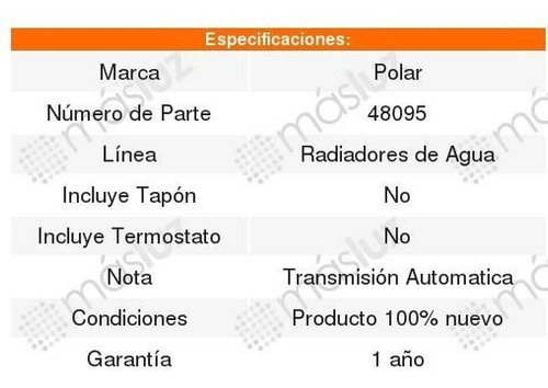 Radiador Para Agua Ford Zx2 2.0l 1997-2003 Foto 2