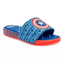 Sandalias Marvel Capitán América Ojota Slide Con Luces Led