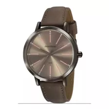 Relógio Feminino Grafite Mondaine Pulseira De Couro Cinza