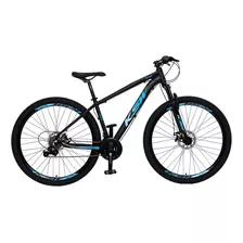 Bicicleta Aro 29 Ksw Alumínio 24 Vel Freio A Disco Mec Mtb Cor Preto Com Azul E Azul Tamanho Do Quadro 19