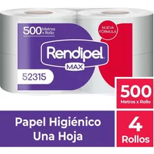 Papel Higiénico Rollo 4 Unid X 500 Metros Rendipel Max Elite