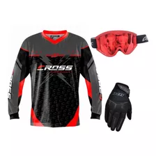 Camisa Luva Oculos 788 Motocross Trilha Insane Pro Tork 