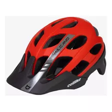 Capacete Ciclismo Com Viseira M Catlike Vulcano Pto/vermelho Cor Vermelho