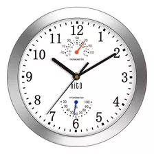 Reloj De Pared Heto, Silencioso, 10, Marco De Aluminio