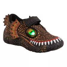 Tênis Infantil Menino Vissi Dinossauro World Luz Led 