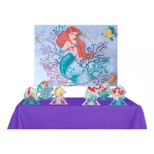 Kit Festa Ariel Pequena Sereia * Painel Toalha Mesa Displays