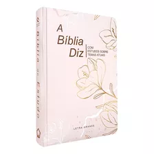 Bíblia Sagrada De Estudo Diz Naa Letra Grande Capa Dura Feminina Flores