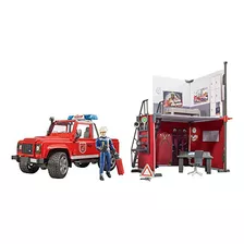 Set Firestation W Land Rover Defender De Bruder 62701 Bworld
