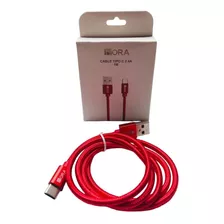 Cable Tipo C Usb Carga Rápida Compatible Con Samsung Xiaomi Color Rojo