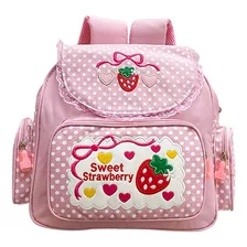 Mochila De Fresa Bordada Kawaii Lovemore Para Niña, Adolesce