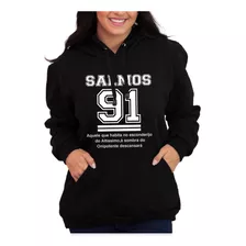 Blusa Moletom Flanelado Capuz Evangélico Salmos 91