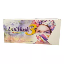 Unimask 3 Cubrebocas 3 Capas Termosellado Uniseal Blanco C50 Color Multicolor