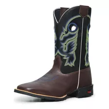 Bota Masculina Texana Country Botina Com Bordado Rodeio