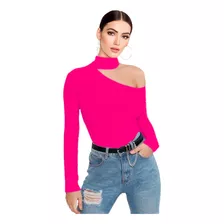 Blusa Asimetrica Manga Larga Moda Mujer