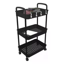 Carrito Organizador Multiusos 3 Niveles Con 360 Metal Ruedas