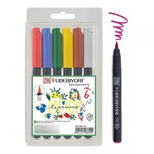 Marcadores Kuretake Fudebiyori Brush Lettering X 6 Colores