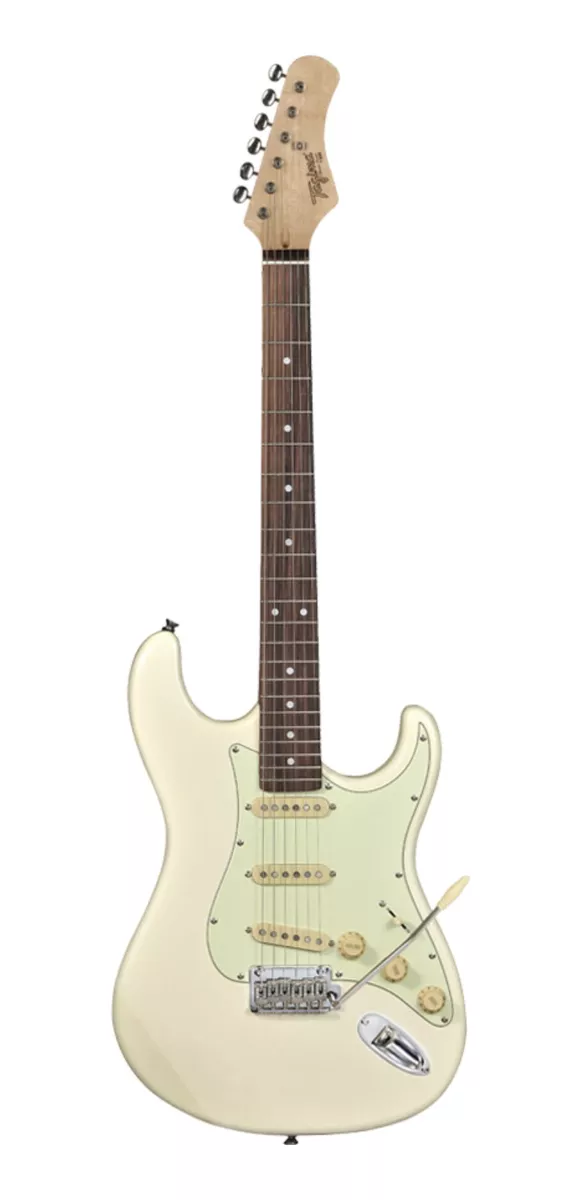 Guitarra Elétrica Tagima Classic Series T-635 Classic De  Amieiro Olympic White With Mint Green Shell Com Diapasão De Madeira Técnica