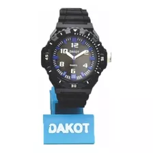 Reloj Pulsera Caballero Analogo Malla Goma 3atm Dakot