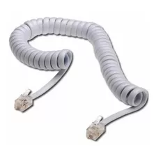 Cable Rulo Espiral P/ Telefono 0,50 A 2 Metros Rj9 Blanco