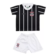 Kit Camisa Corinthians Bebê Com Shorts Unif 2 Torcida Baby