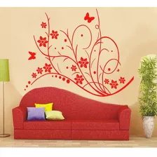 Vinilo Pared Flores Y Lineas Decoracion Wall Stickers