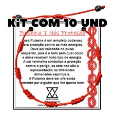 Kit Com 10 Pulseiras 7 Sete Nós Kabballah Hematita Revenda