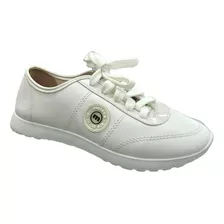 Tenis Moleca Básico Casual Logo Feminino Napa Branco 