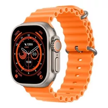 Reloj Inteligente T800 Ultra Smartwatch Reloj Inteligente Color De La Caja Plateado Color De La Correa Naranja