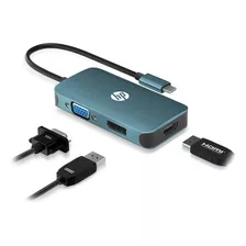 Adaptador Conversor Usb Tipo C A Hdmi Vga Dp Hp Dhc-ct200 Ax