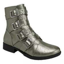 Coturno Feminino Cano Curto Piccadilly 653006 - Pewter