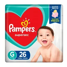 Fralda Pampers Supersec - P 34* M 30 * G 26 