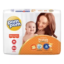 Fraldas Pom Pom Derma Protek Hiper M 86 Unidades