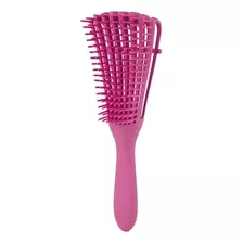 Escova Para Cabelo Cachos Pente Polvo Crespo Enrolado Cor Rosa Escuro