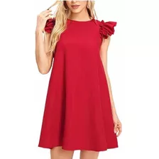 Vestido Rojo Manga Sisa Romwe / Talla S