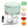 Mini Processador De Alimentos Elétrico Recarregável 280 Ml Verde 3.7