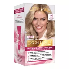 Kit Tinte L'oréal Paris Excellence Kit Tintura L'oréal Paris Excellence Creme Tono 9.1 Rubio Muy Claro Ceniza Para Cabello