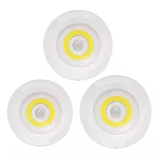 Kit 3 Luminárias Sem Fio Led Com Sensor Lampada Armario