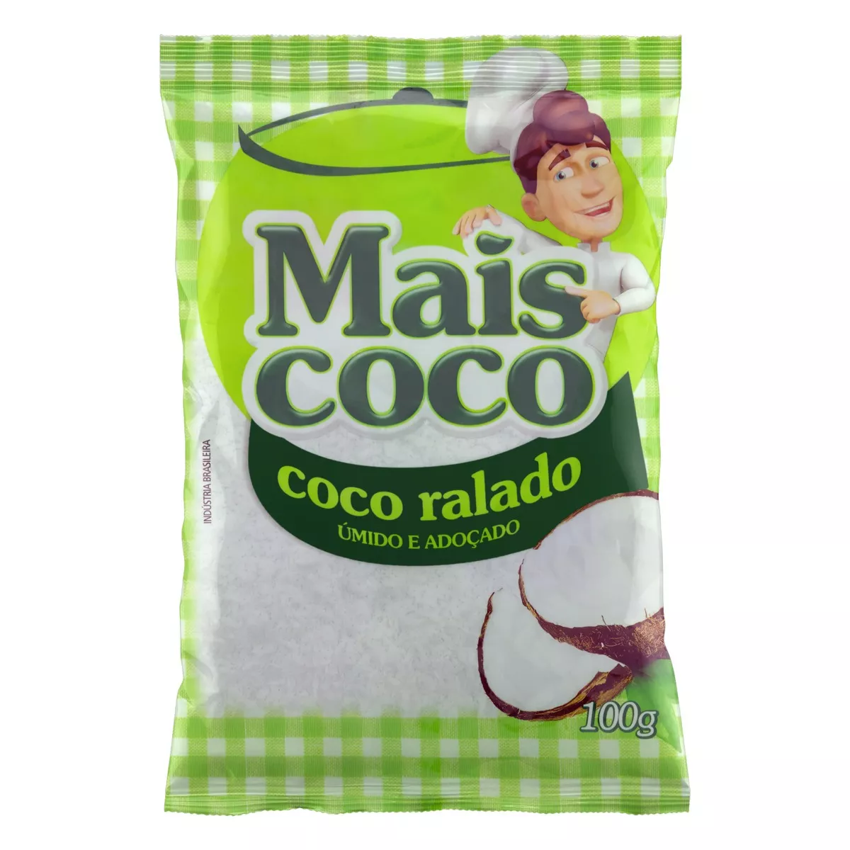Coco Ralado Úmido Adoçado Mais Coco Pacote 100g