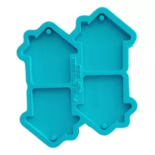 Molde Silicone Resina Casinha Chaveiro Casa 4 Cavidades 4cm