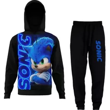 Conjunto Moletom Sonic Blusa Casaco De Frio+calça Flanelados