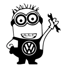 Sticker, Pegotin, Calcomania, Vw Minion Tuning Car