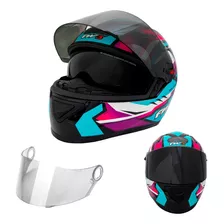 Capacete Feminino Oculos E Viseira Fume Gtx Fox Fw3