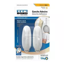 Ganchos Adhesivos Plástico Onix Blanco G - 1,5kg 2un Tekbond