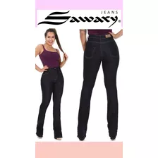 Calça Sawary Flare Jeans Cintura Alta Com Lycra Original 