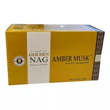 Incenso Massala Golden Nag Ambar Almiscar Amber Musk Cxc12