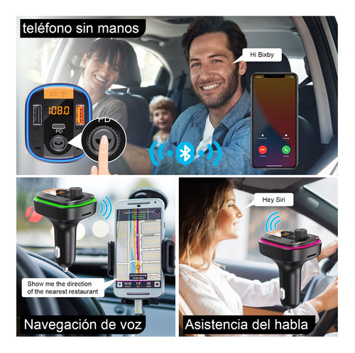 Transmisor Fm Bluetooth Inalmbrico Reproductor Mp3 Coche Foto 2