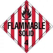 Labelmaster Z Pl13 Flammable Solid Hazmat Placard Worded