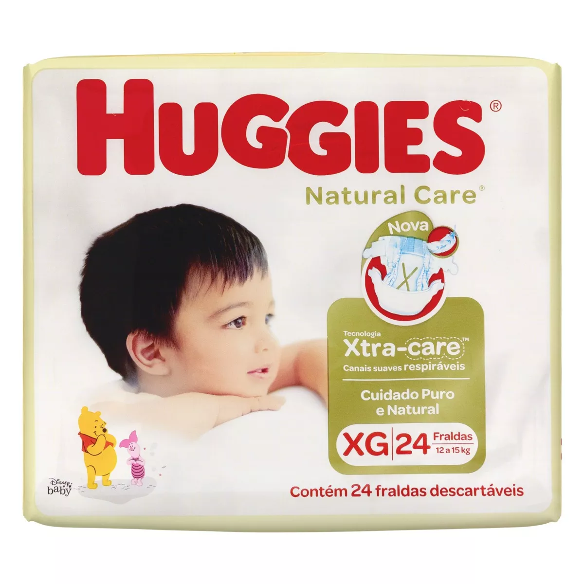 Fralda Descartável Infantil Huggies Natural Care Xg Pacote 24 Unidades