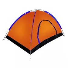 Carpa 2 Personas Iglu Camping Playa Con Mosquitero Y Techo Celeste Naranja / Azul Color Naranja