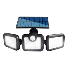 Reflector Led Solar 3 Cuerpos Exterior Cobertura 270º 108led